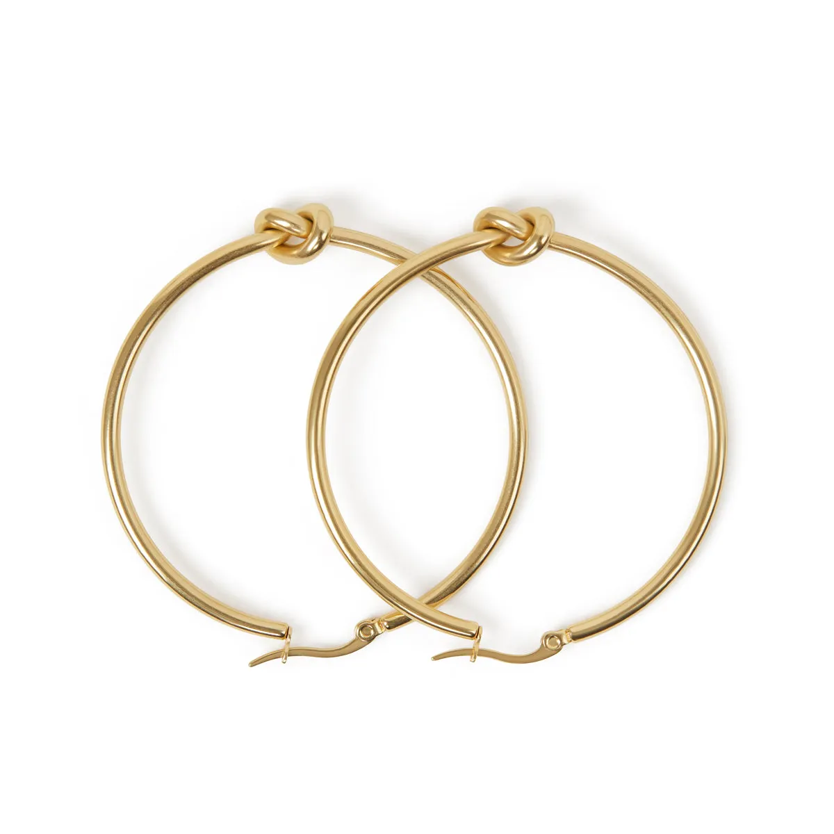 Knotted Hoop Earrings - Gold sold by Pusca