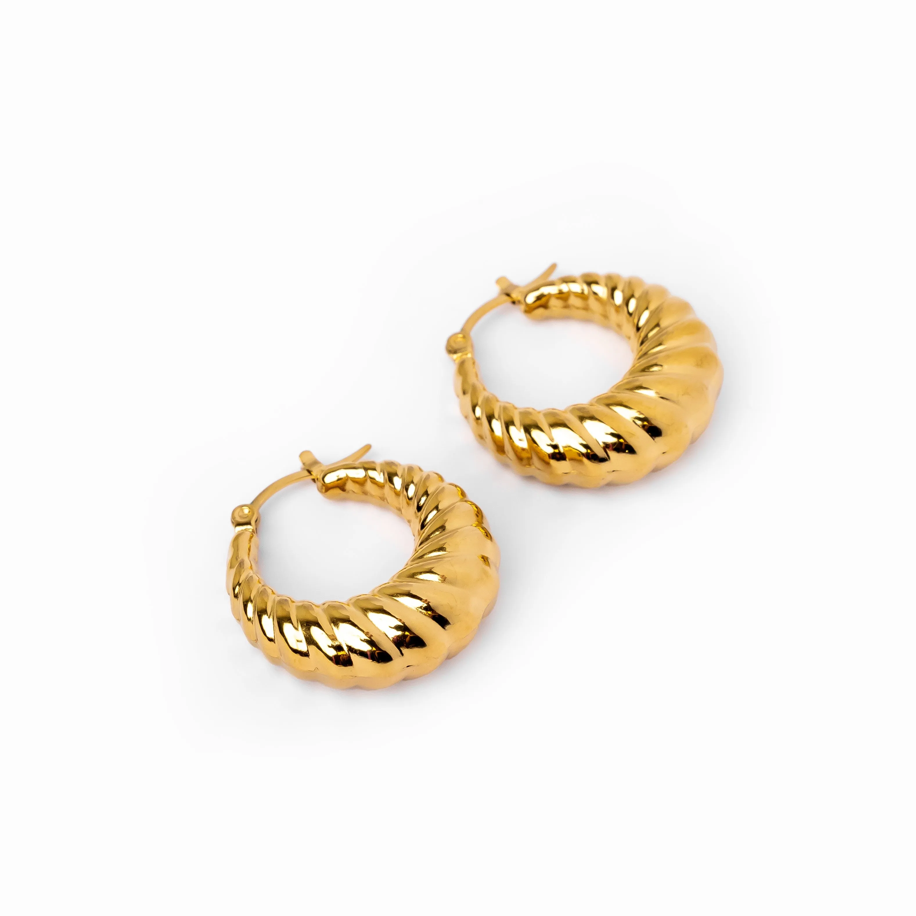 Croissant Hoop Earrings - Gold sold by Pusca