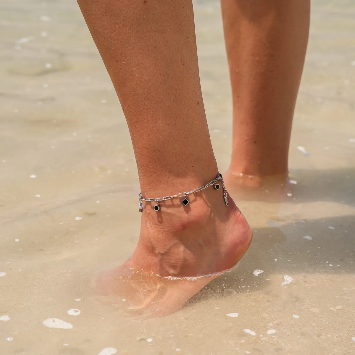 Onyx Clip Chain Anklet - Silver sold by Pusca product image thumbnail 4