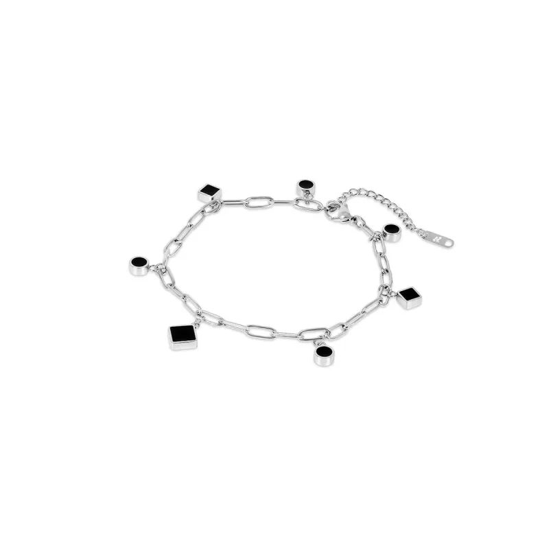 Onyx Clip Chain Anklet - Silver sold by Pusca