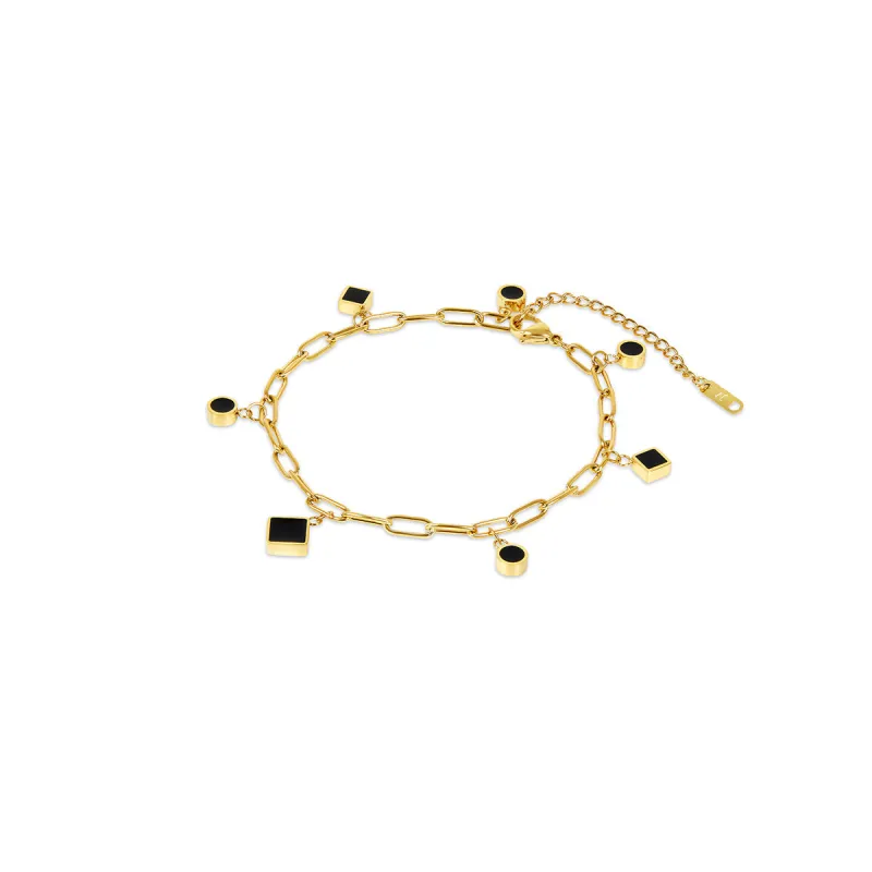 Onyx Clip Chain Anklet - Gold sold by Pusca