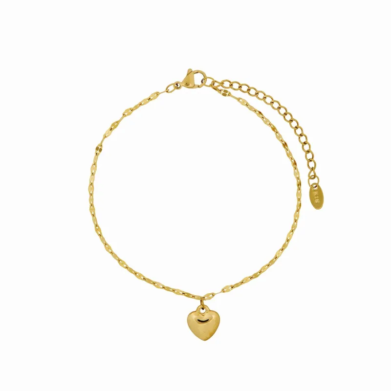 Heart Pendant Anklet - Gold sold by Pusca