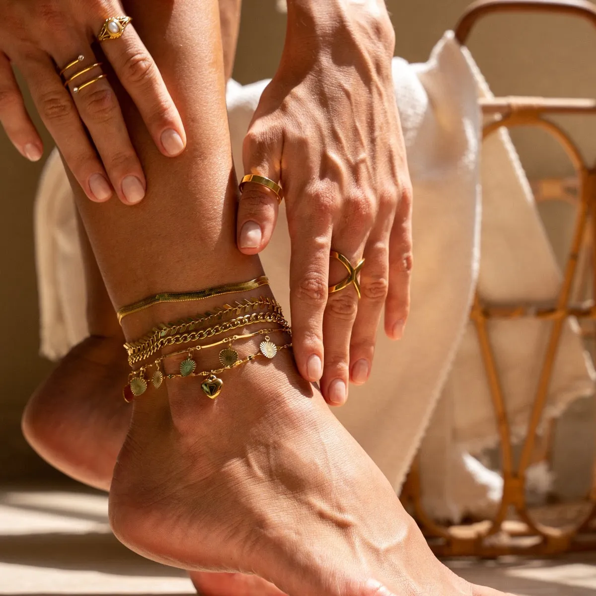 Heart Pendant Anklet - Gold sold by Pusca product image thumbnail 4