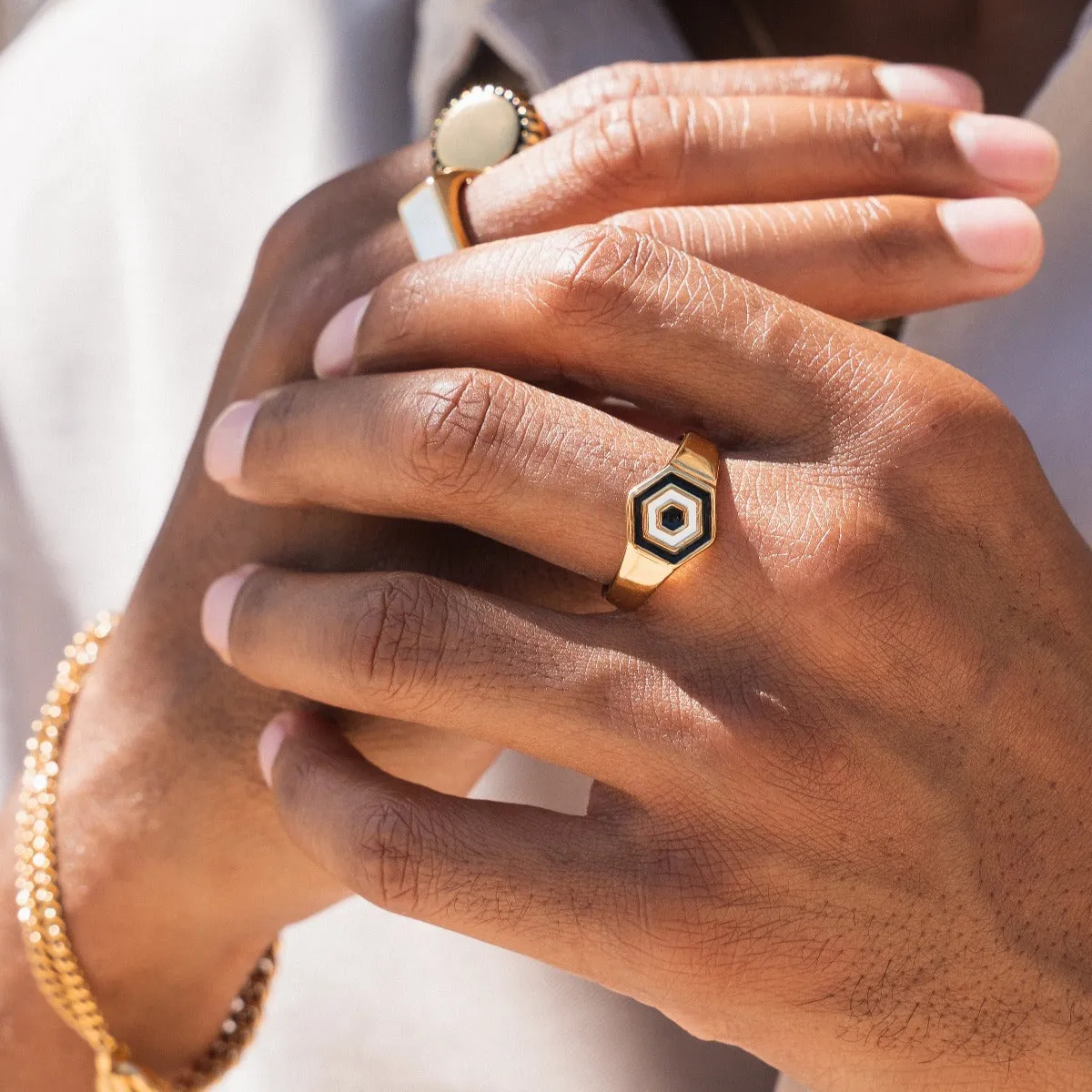 Hex Ring - Gold sold by Pusca product image thumbnail 3