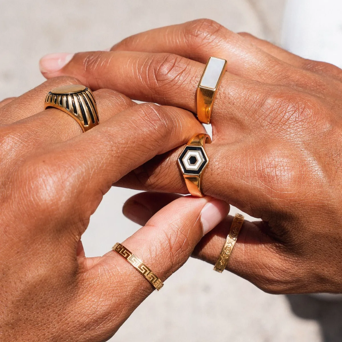 Hex Ring - Gold sold by Pusca product image thumbnail 4