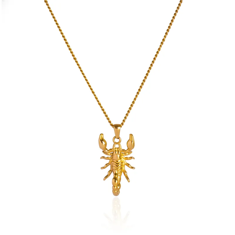 Scorpion Pendant Necklace - 18K Gold Plated sold by Pusca