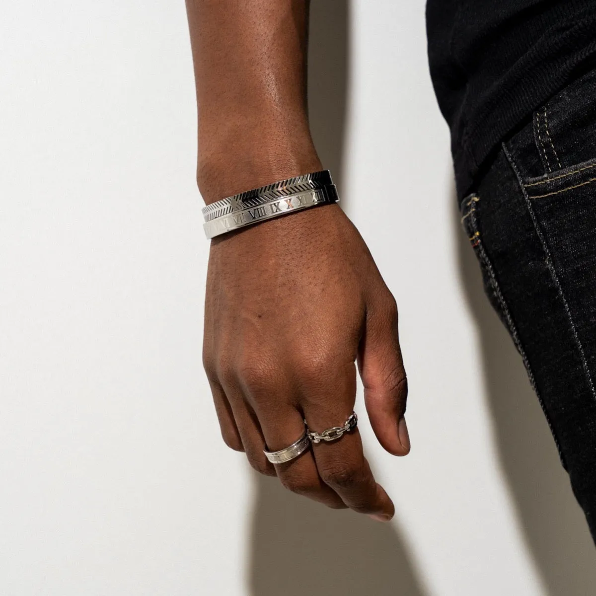 Roman Numeral Bangle - Silver sold by Pusca product image thumbnail 4