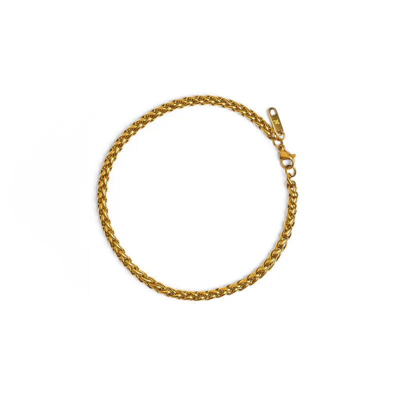 Wheat Chain Bracelet - 18K Gold Plated made by Pusca