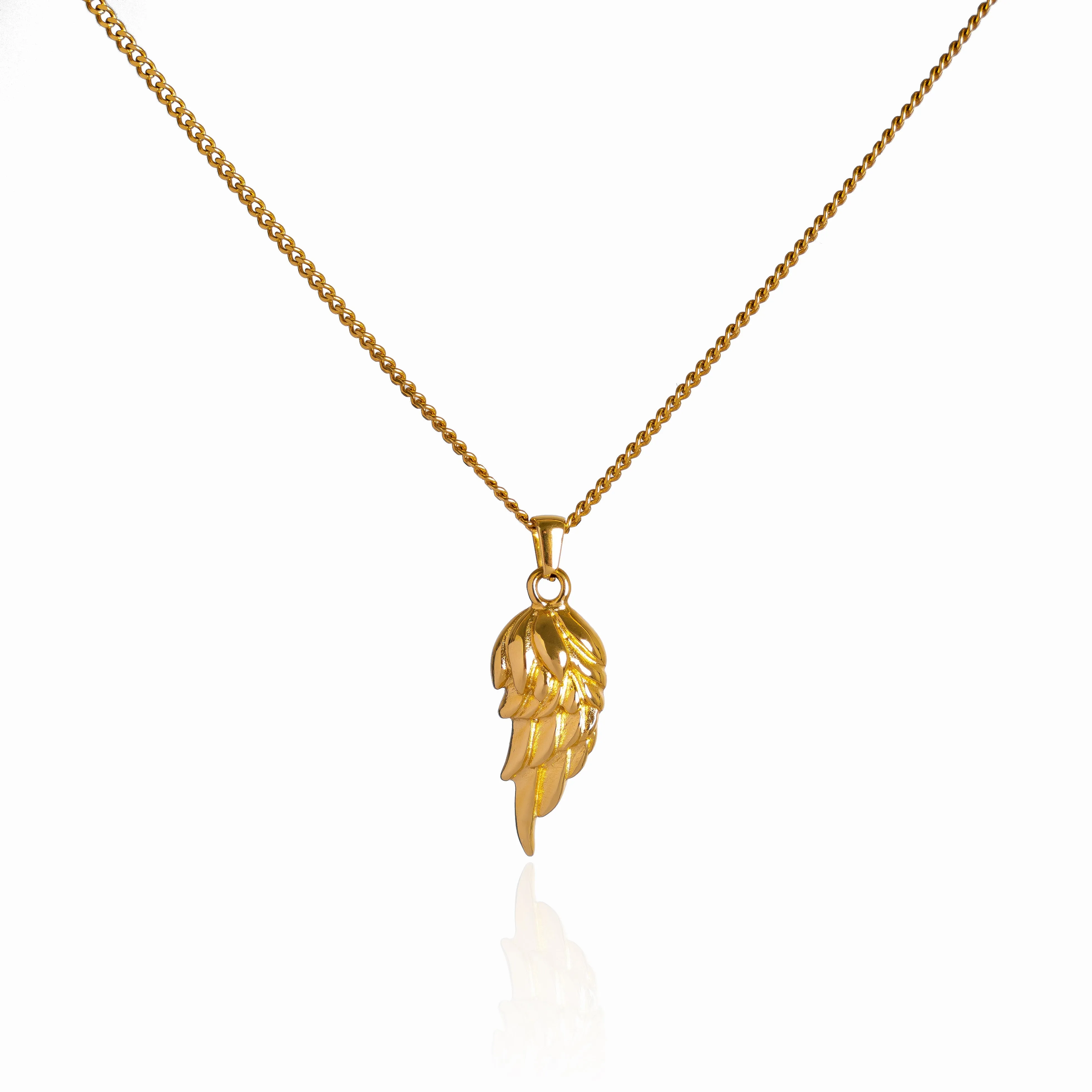 Wing Pendant Necklace - 18K Gold Plated sold by Pusca