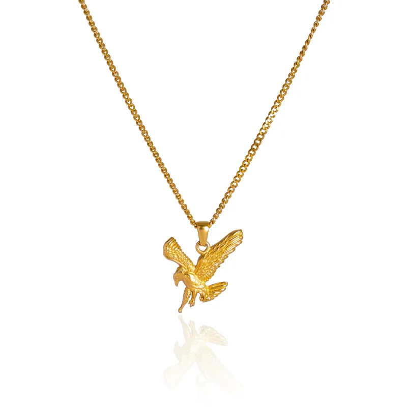 Eagle Pendant Necklace - 18K Gold Plated sold by Pusca