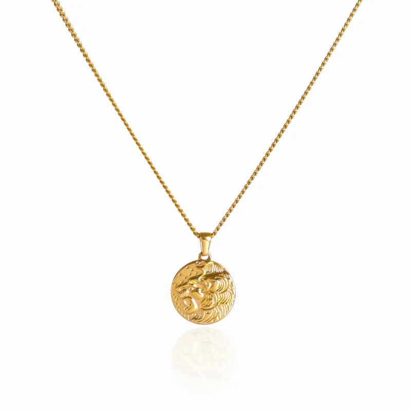 Lion Pendant Necklace - 18K Gold Plated sold by Pusca