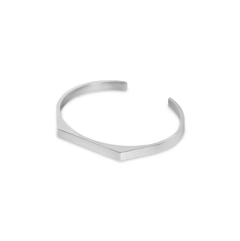 Adjustable Signet Cuff Bangle - Silver sold by Pusca