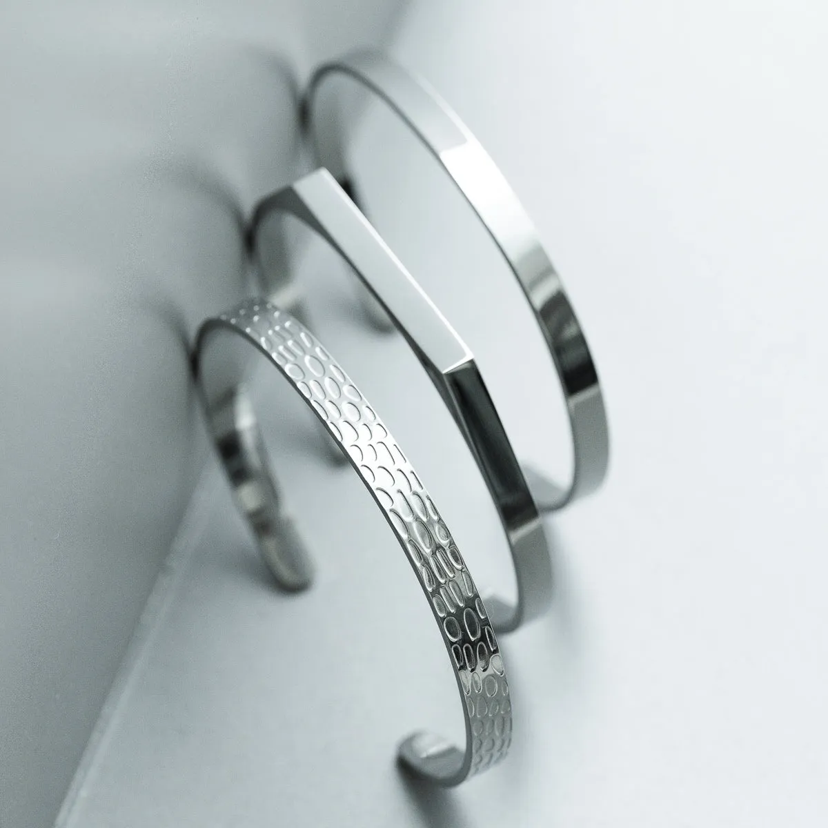 Adjustable Signet Cuff Bangle - Silver sold by Pusca product image thumbnail 5