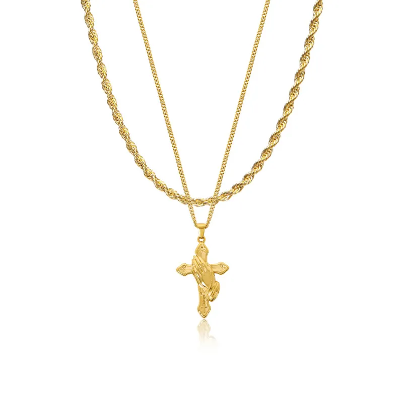 Faith Pendant x Rope Chain Full Set - Gold sold by Pusca