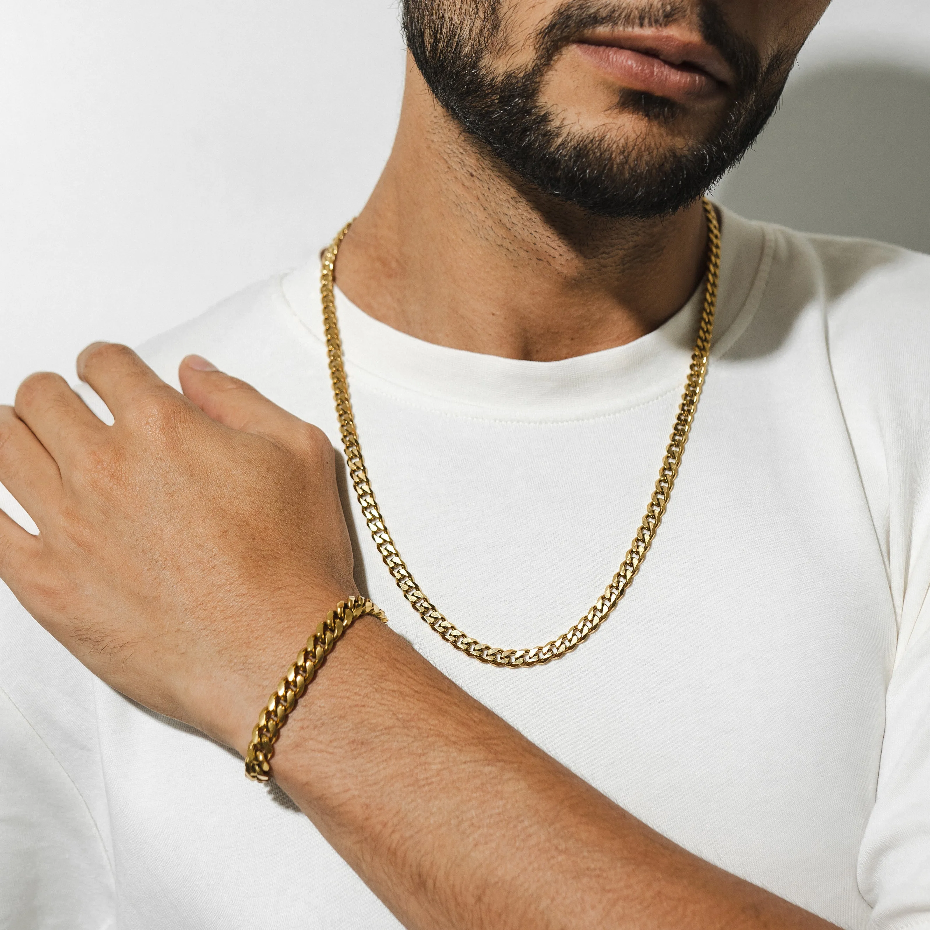 Curb Chain Bracelet X Curb Chain Necklace Set - 18K Gold sold by Pusca product image thumbnail 2