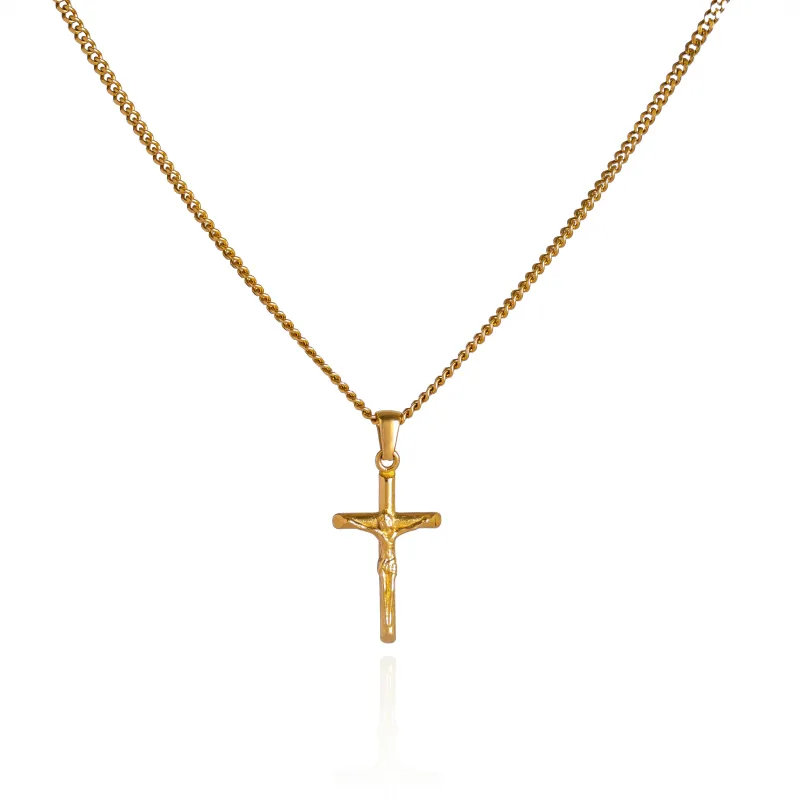Cross Pendant Necklace - 18K Gold Plated sold by Pusca