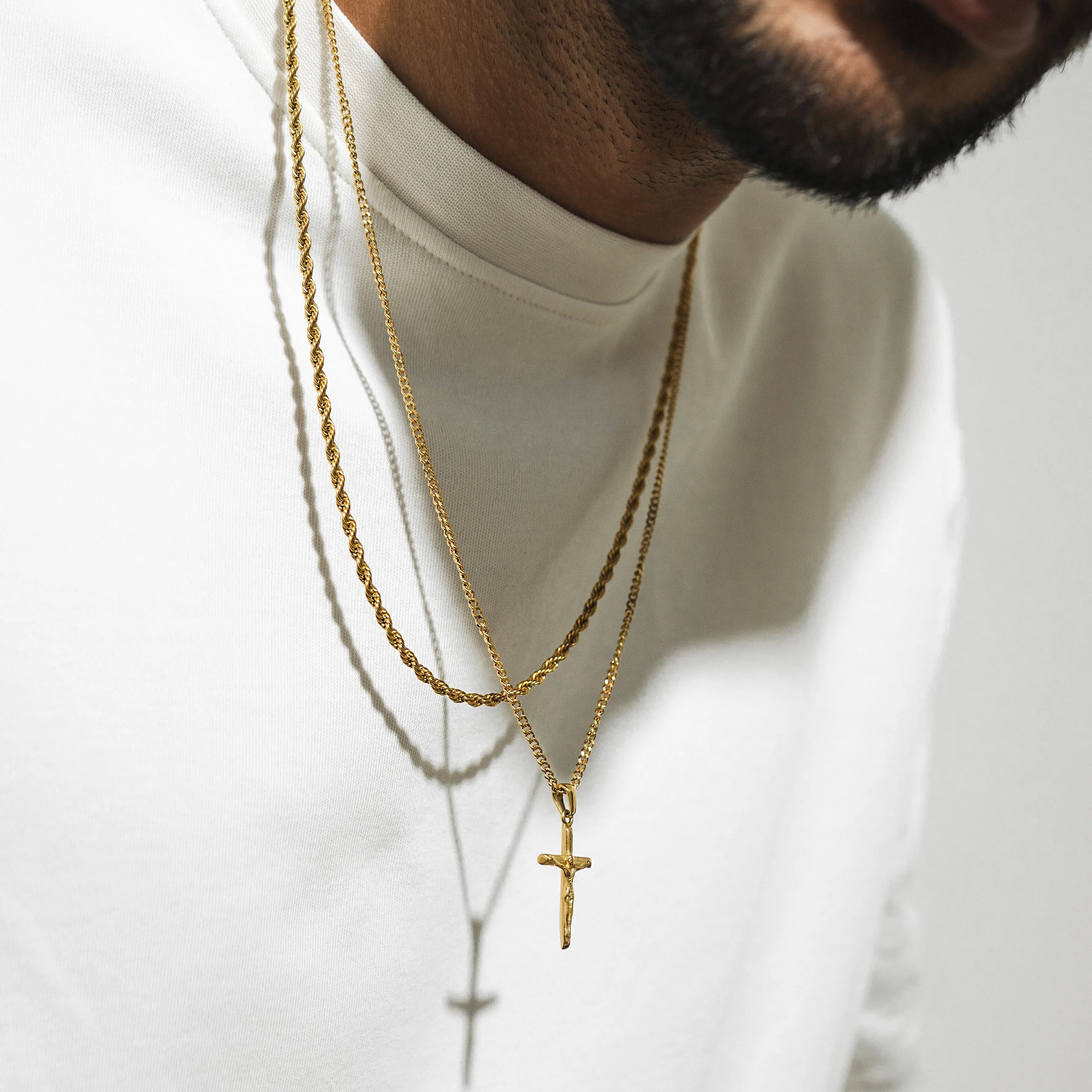 Cross Pendant Necklace X Rope Chain Full Set - Gold sold by Pusca product image thumbnail 4