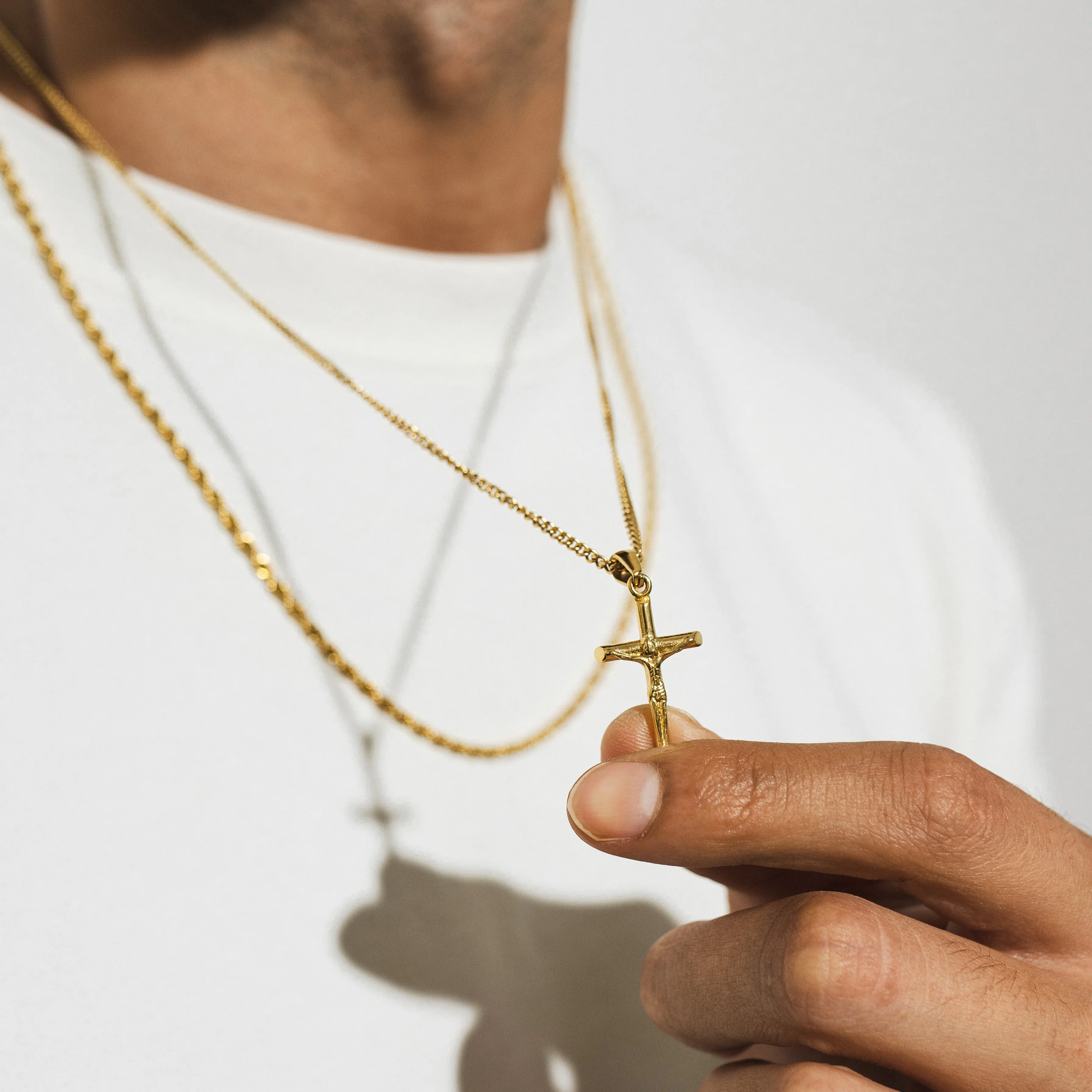 Cross Pendant Necklace X Rope Chain Full Set - Gold sold by Pusca product image thumbnail 3