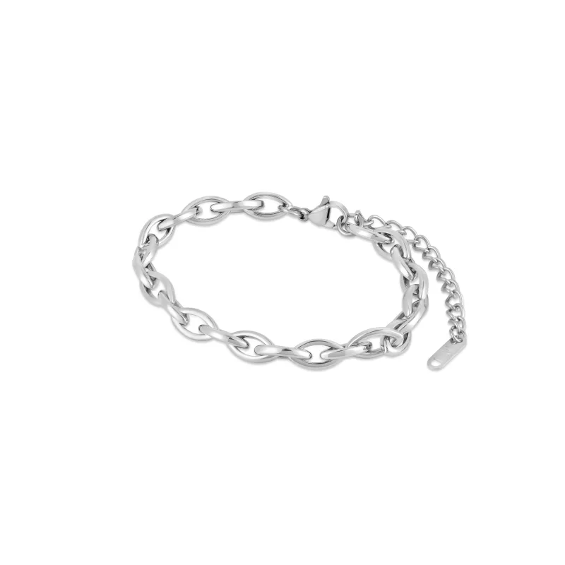 Oval Loop Chain Bracelet - Silver sold by PUSCA JEWELS