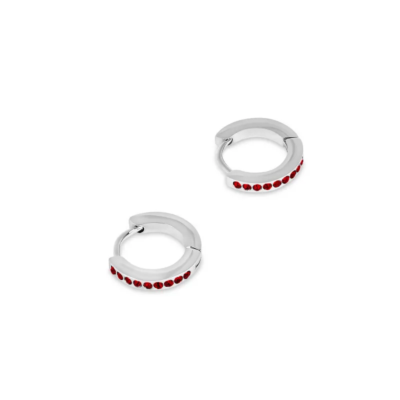 Birthstone Huggie Hoop Earrings - Silver (Select Your Birthstone!) sold by PUSCA JEWELS