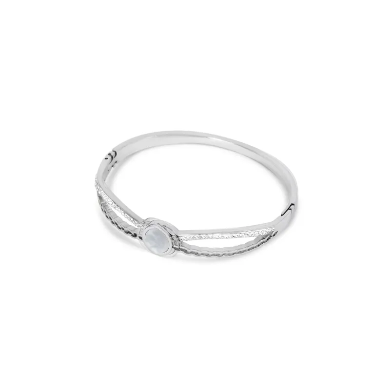 Venus Stone Bangle Bracelet - Silver sold by Pusca