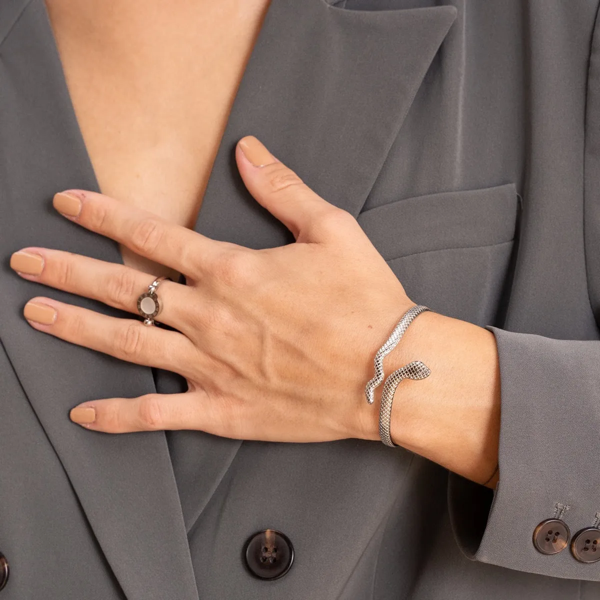 Serpent Bangle Bracelet - Silver sold by Pusca product image thumbnail 2