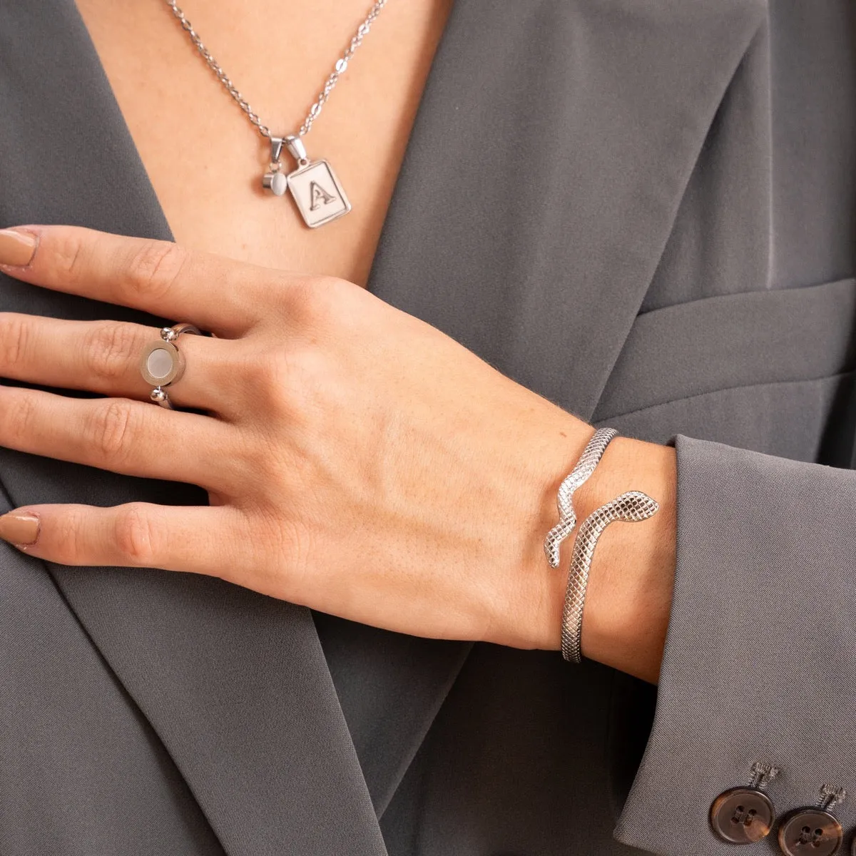 Serpent Bangle Bracelet - Silver sold by Pusca product image thumbnail 4