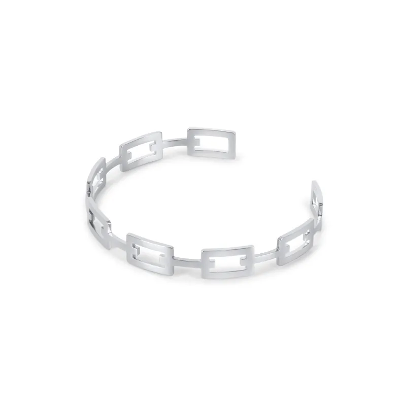 Geometric Bangle Bracelet - Silver sold by Pusca