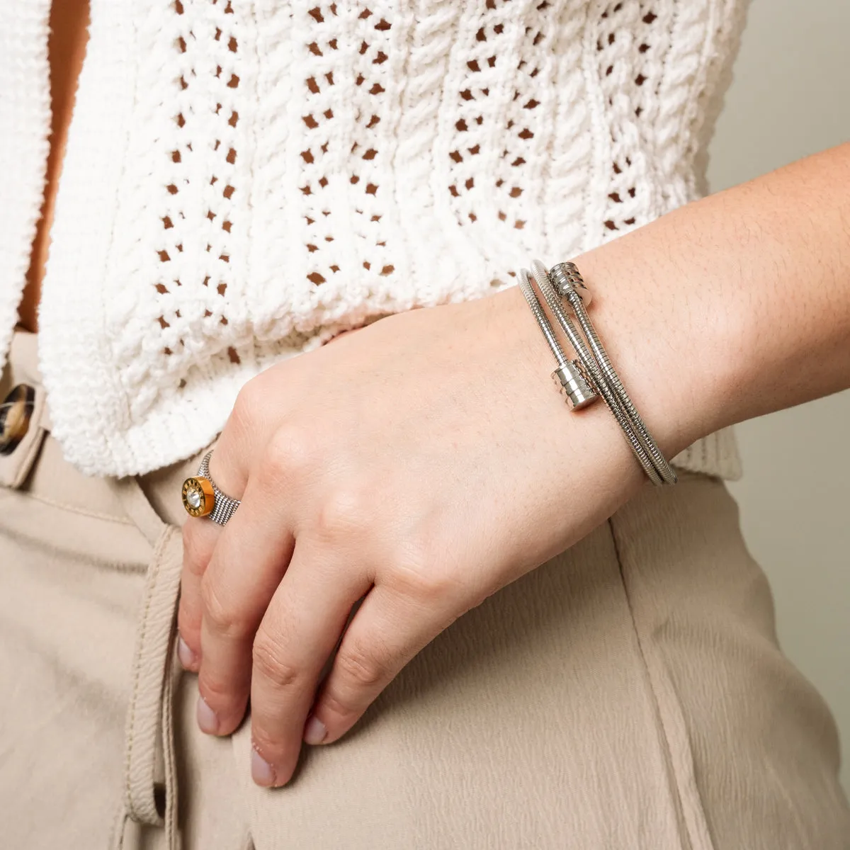 Twister Bangle Bracelet - Silver sold by Pusca product image thumbnail 5