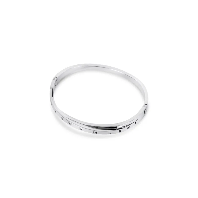 Roman Numeral Intertwine Bangle Bracelet - Silver sold by Pusca