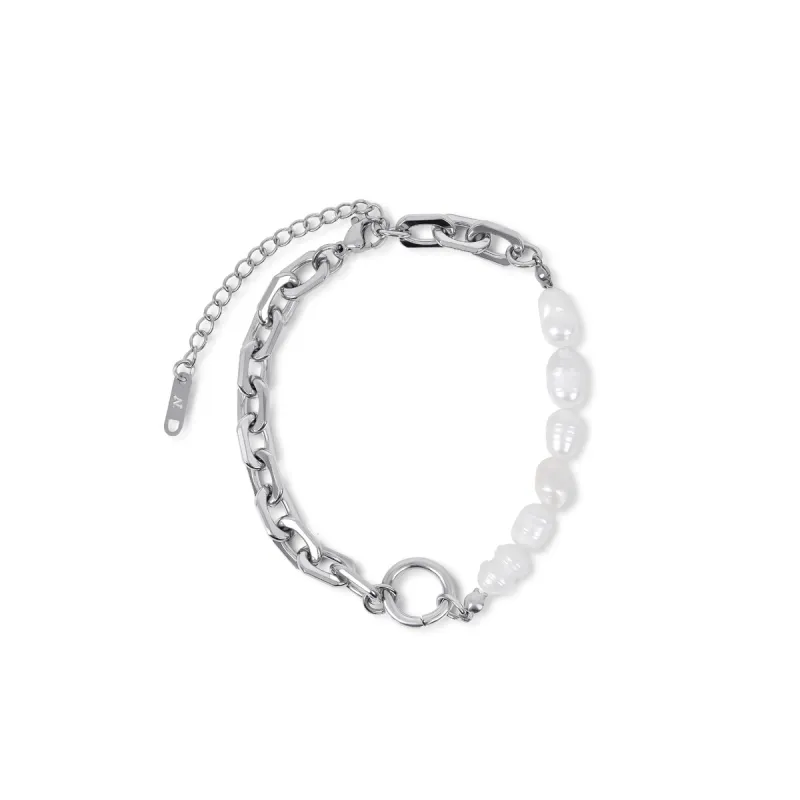 Pearl Chain Bracelet - Silver sold by Pusca