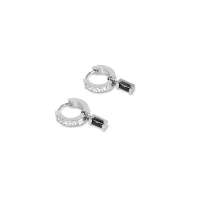 Opal Stone Huggie Earrings - Silver sold by Pusca