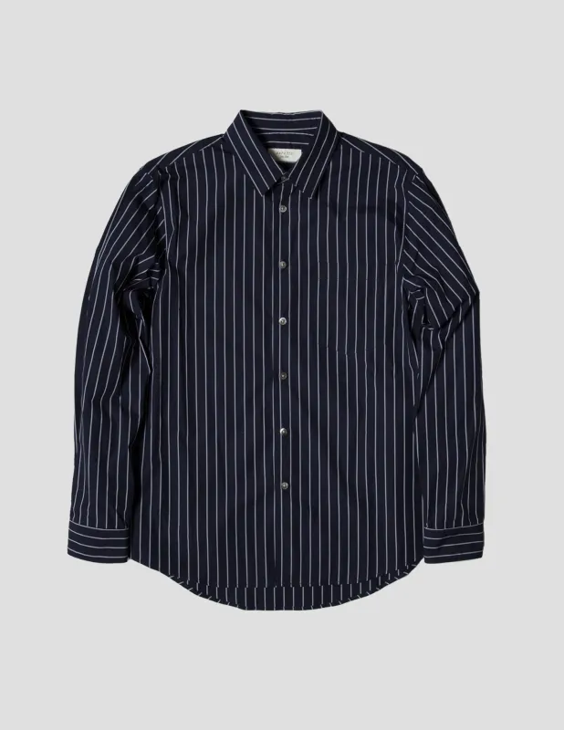 Gray and Navy Striped Dress Shirt sold by Kapatid New York