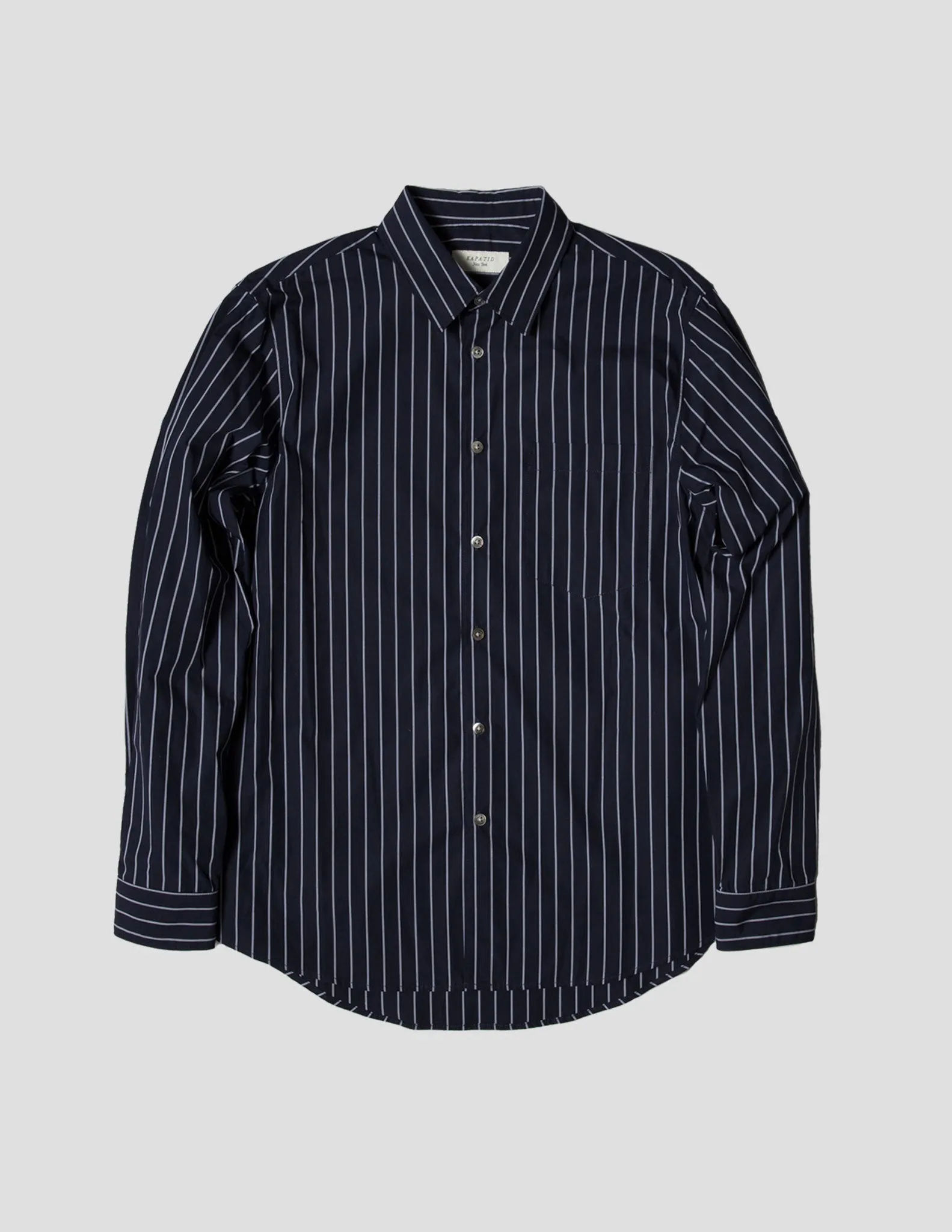 Gray and Navy Striped Dress Shirt sold by Kapatid New York