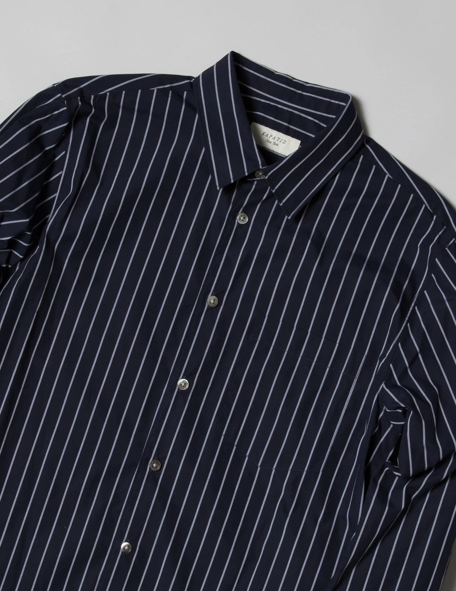 Gray and Navy Striped Dress Shirt sold by Kapatid New York product image thumbnail 3