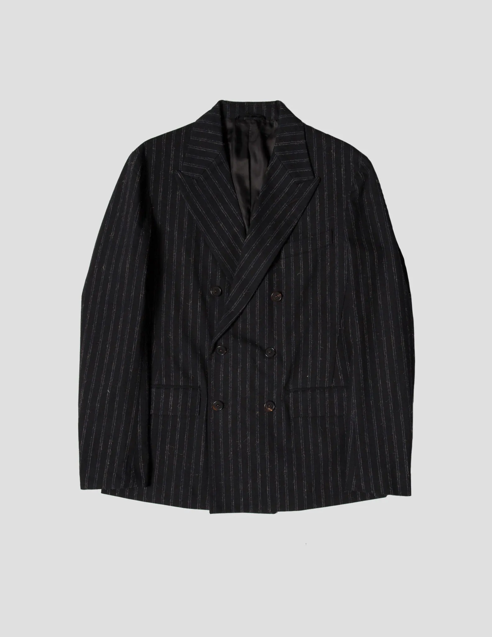 MENS DOUBLE BREASTED JACKET IN CHALK STRIPES sold by Kapatid New York