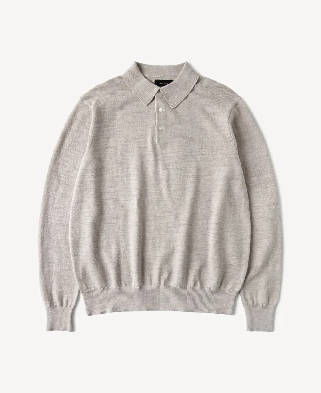Slub Cotton Long Sleeve Knit Polo sold by Time Catcher