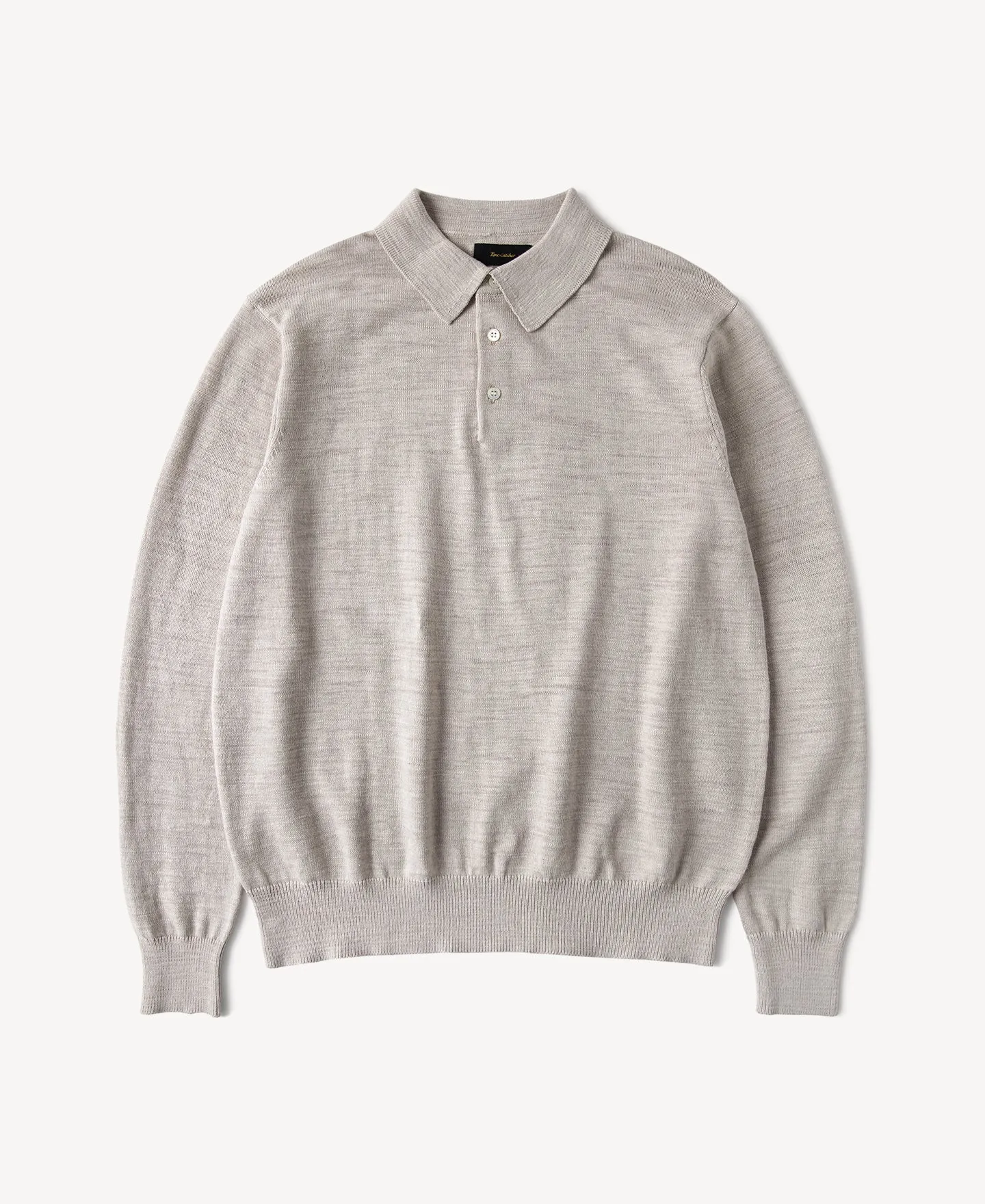 Slub Cotton Long Sleeve Knit Polo sold by Time Catcher