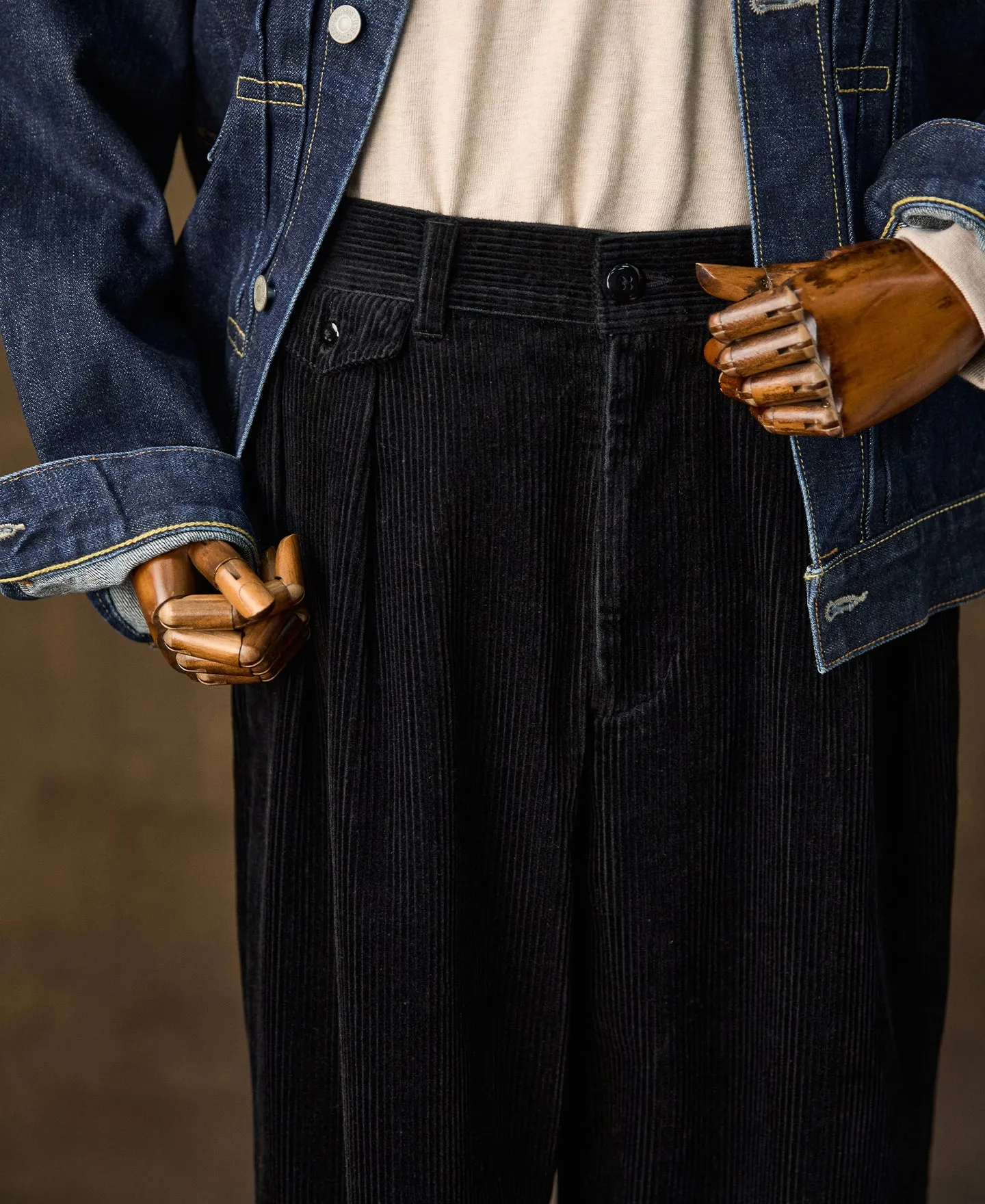 1960s Double Pleated Corduroy Trousers sold by Time Catcher product image thumbnail 3