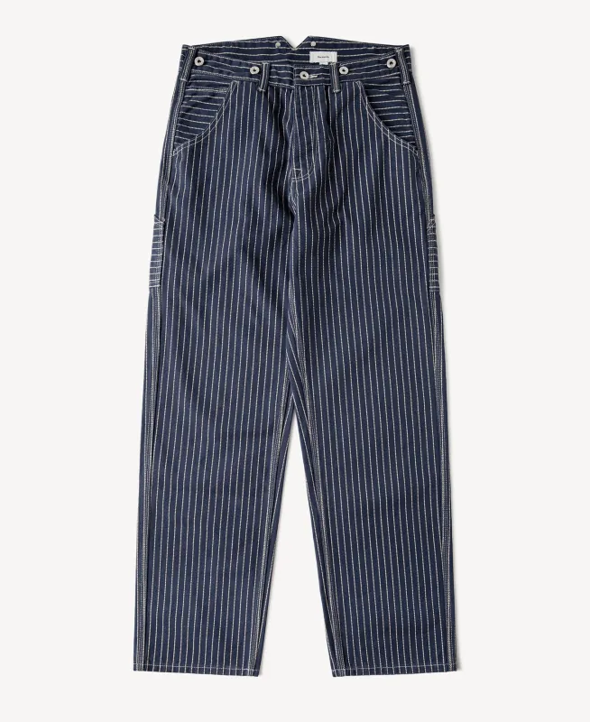 Indigo Wabash Stripe Work Trousers sold by Time Catcher