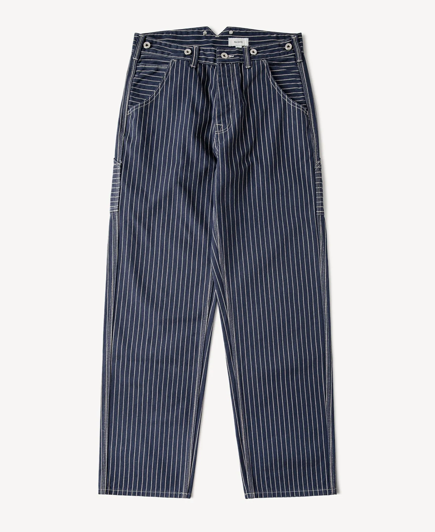 Indigo Wabash Stripe Work Trousers sold by Time Catcher