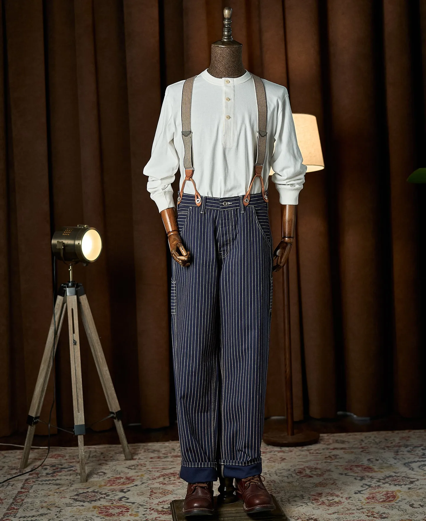 Indigo Wabash Stripe Work Trousers sold by Time Catcher product image thumbnail 3