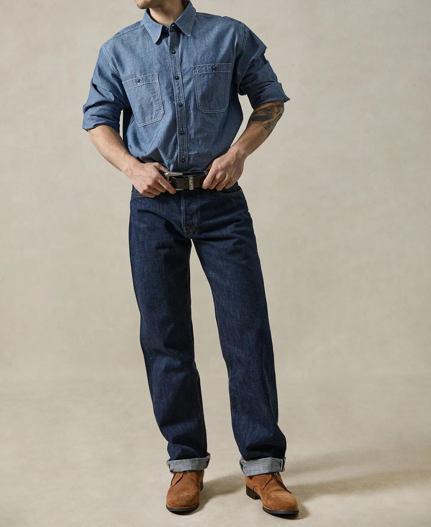 1955 Classic Biker Selvedge Denim Jeans sold by Time Catcher product image thumbnail 4