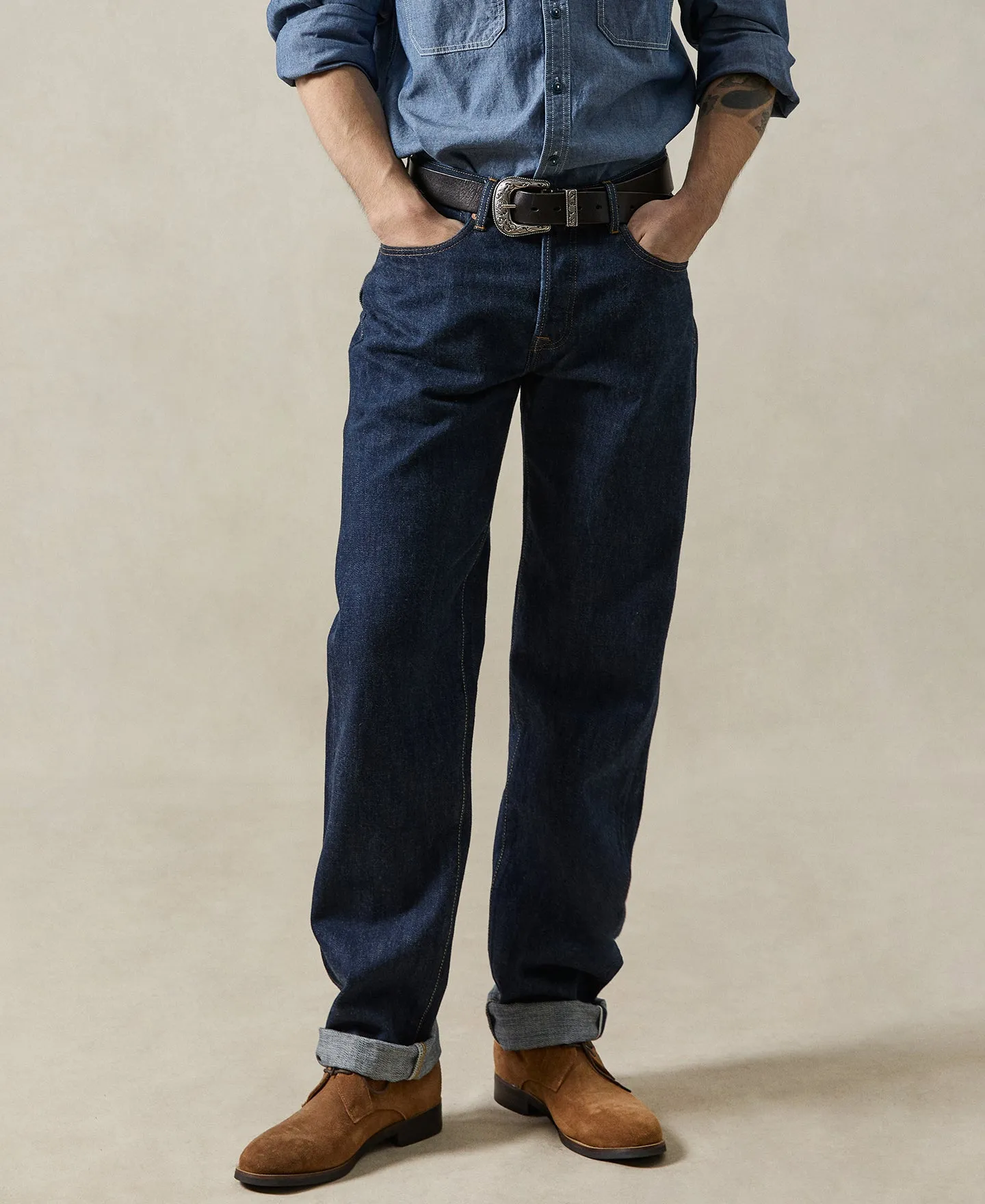 1955 Classic Biker Selvedge Denim Jeans sold by Time Catcher product image thumbnail 3