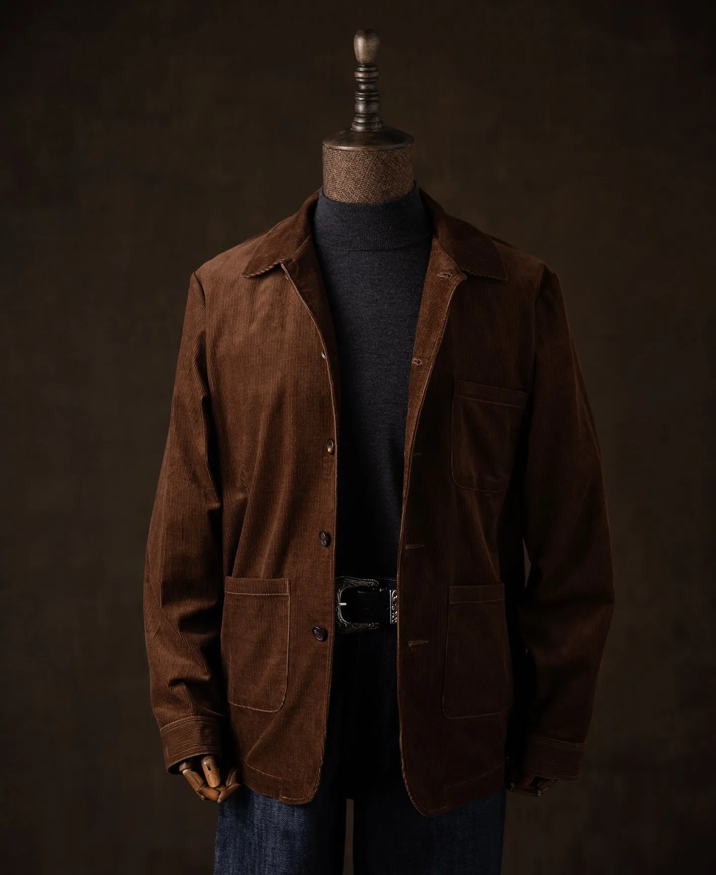 1940s French Corduroy Chore Coat sold by Time Catcher product image thumbnail 3