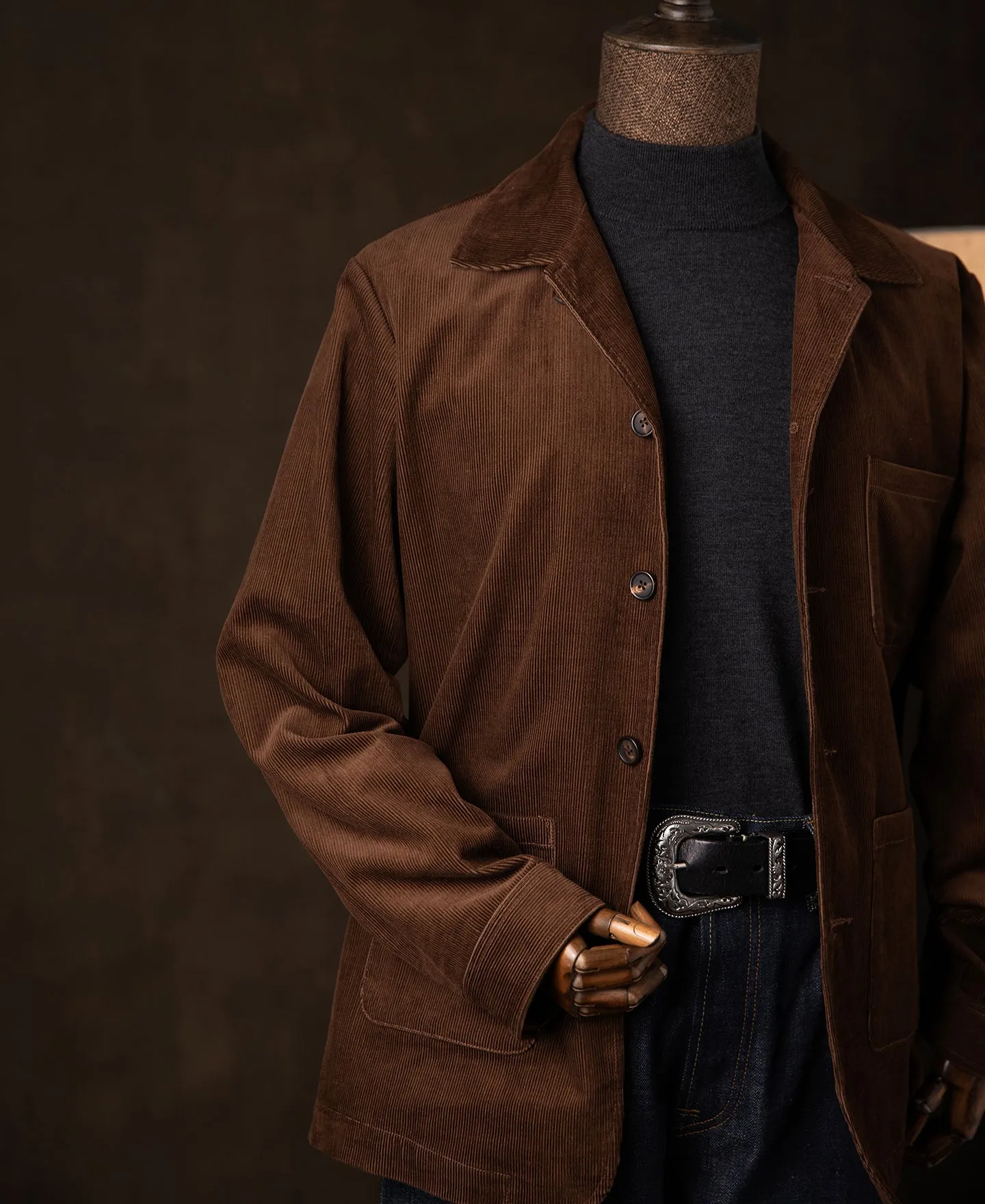 1940s French Corduroy Chore Coat sold by Time Catcher product image thumbnail 4