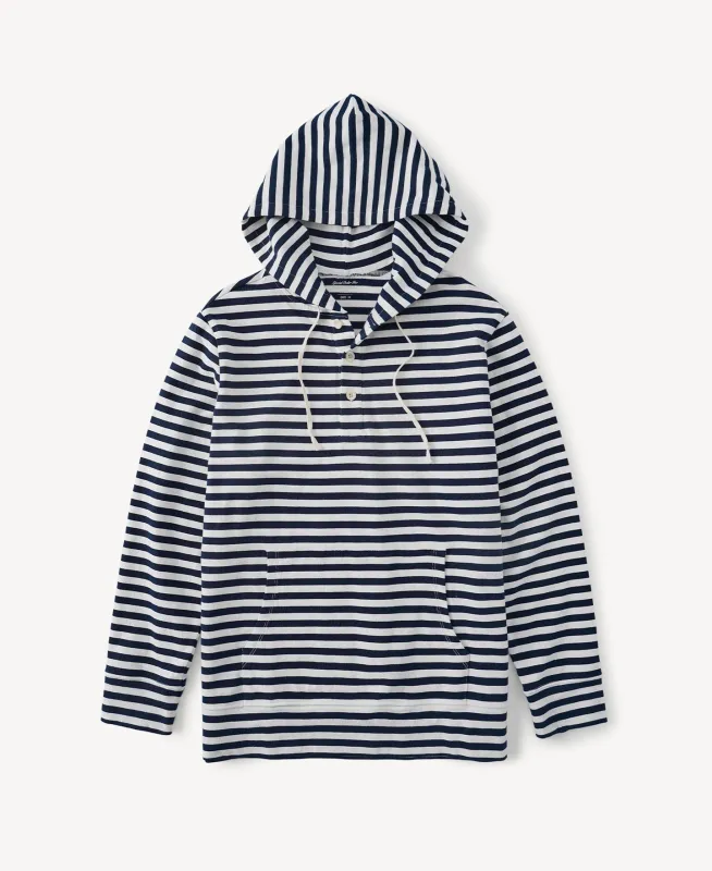 Classic Fit Breton Stripe Cotton Jersey Hoodie sold by Time Catcher