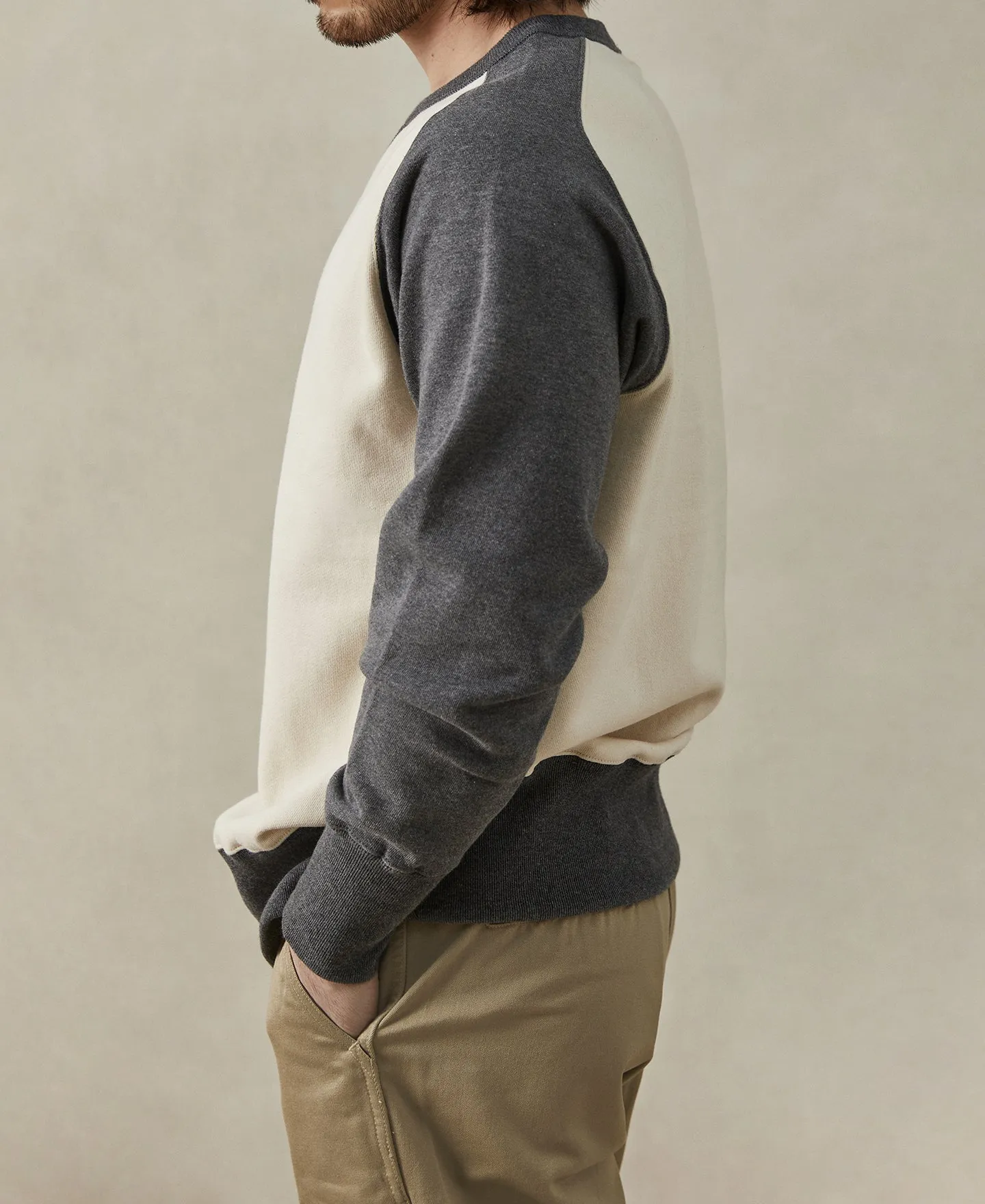 Contrast-Tipped Loopwheel Crewneck Sweatshirt sold by Time Catcher product image thumbnail 3