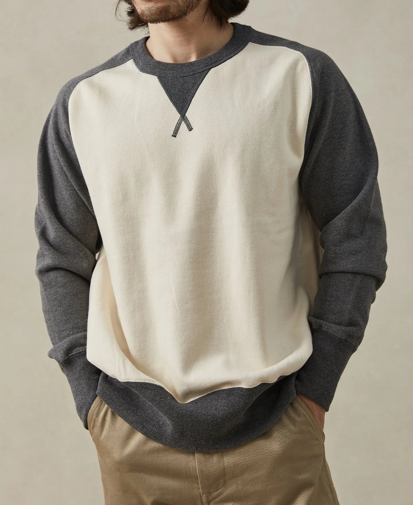 Contrast-Tipped Loopwheel Crewneck Sweatshirt sold by Time Catcher product image thumbnail 4