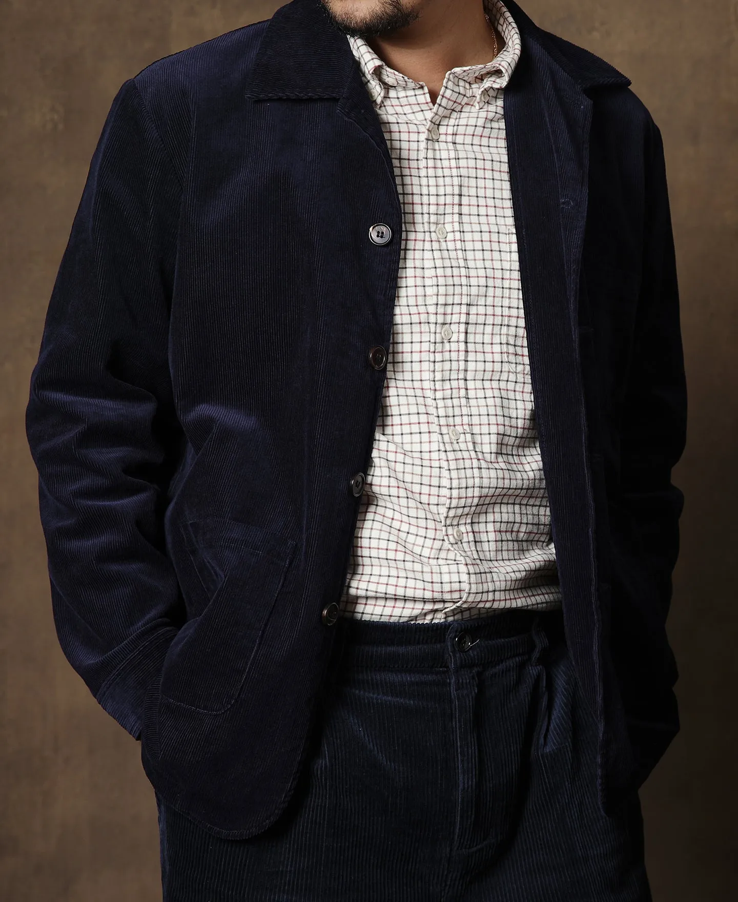1940s French Indigo Corduroy Chore Coat sold by Time Catcher product image thumbnail 2